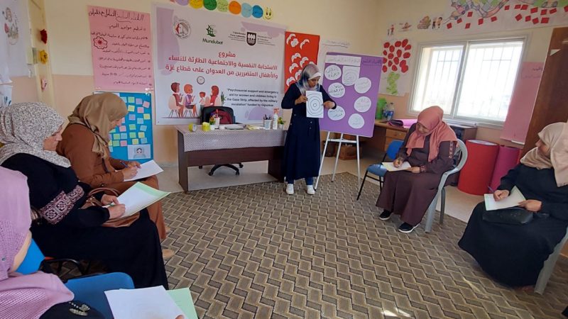 اتحاد لجان المرأة الفلسطينية يستمر في تنفيذ جلسات الدعم النفسي والاجتماعي في مدينة بيت حانون